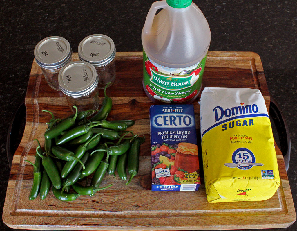 ingredients to make jalapeno jelly