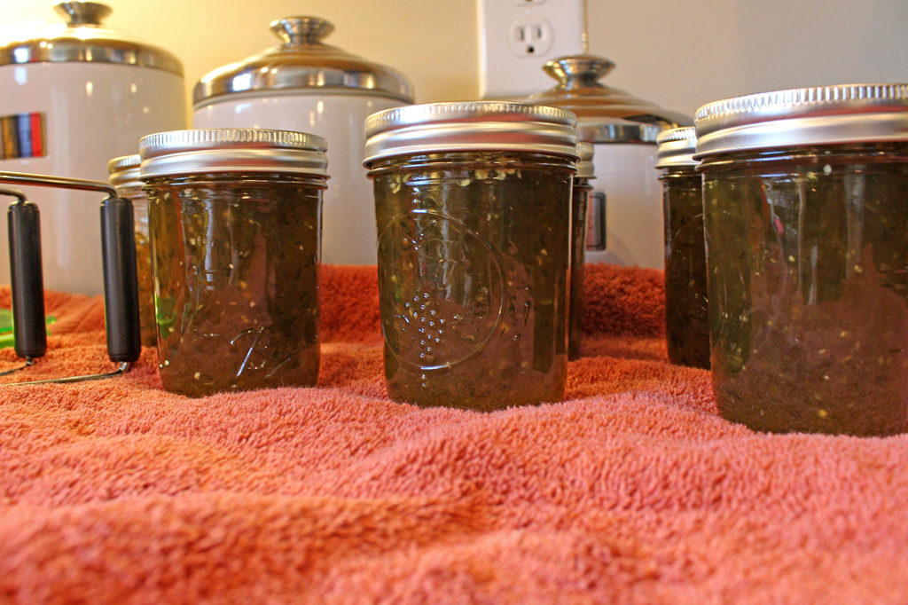 processed jars on towel