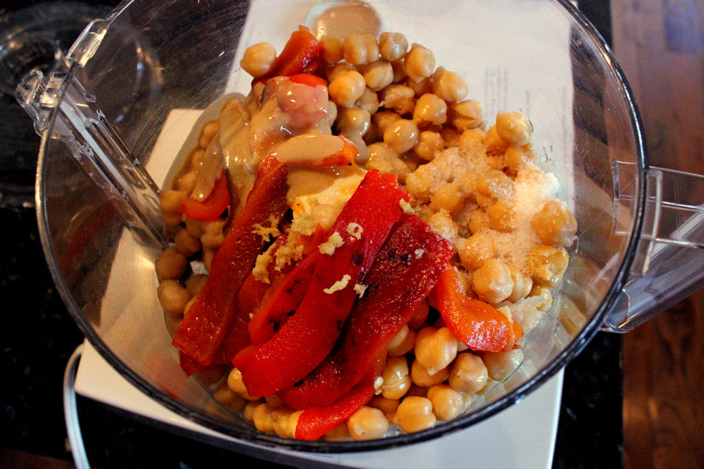 ingredients inside food processor