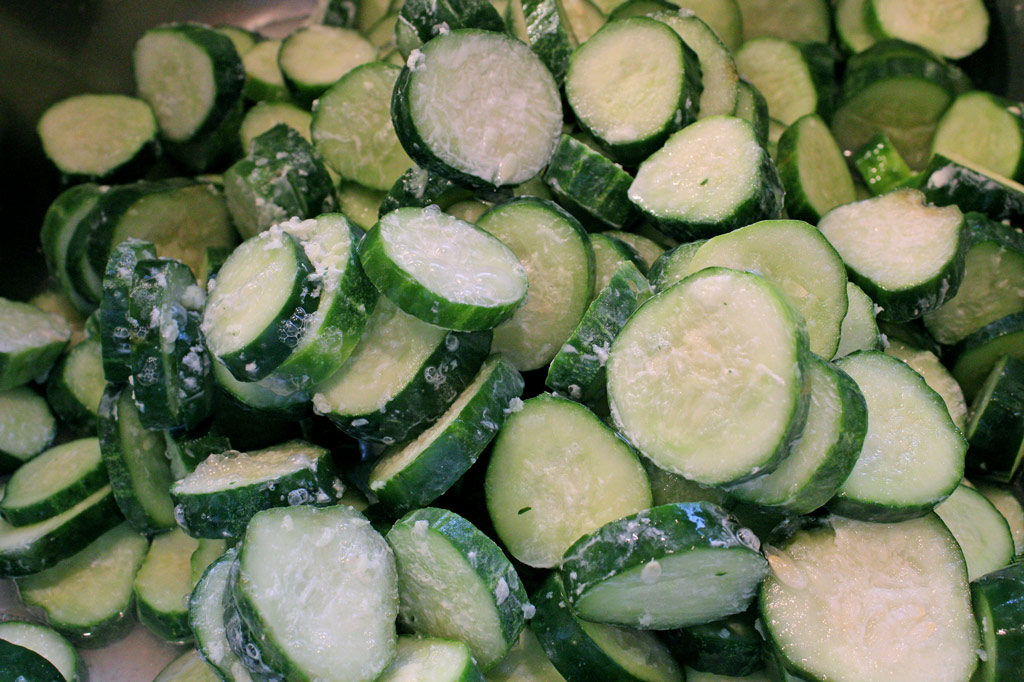 cucumbers cover in lime