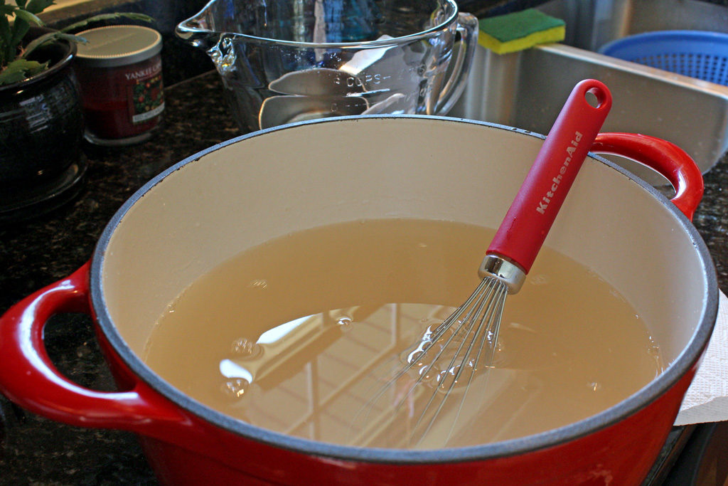 pickling solution in a pot