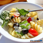 Mediterranean Pasta Salad in bowl