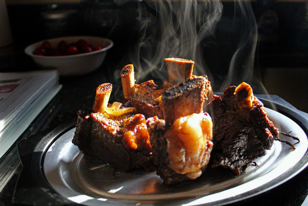 steaming beef short ribs