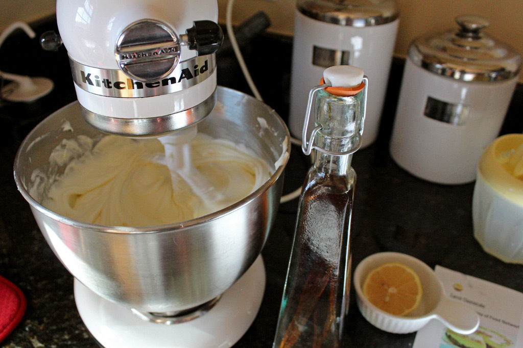 mixing ingredients with mixer