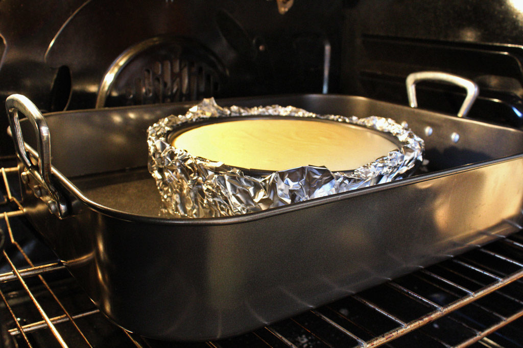 cheesecake in oven