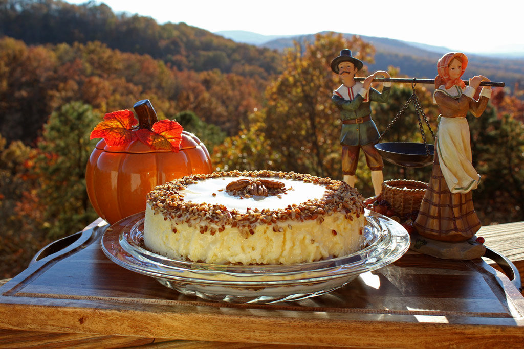 carrot cake cheese cake fall in mountains
