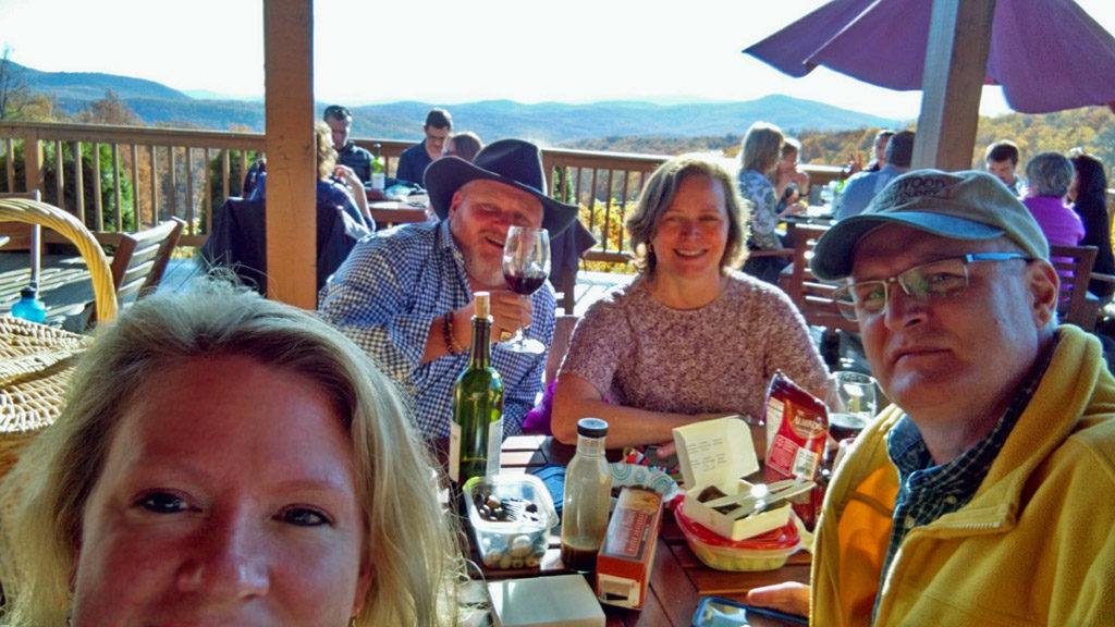 friends at winery
