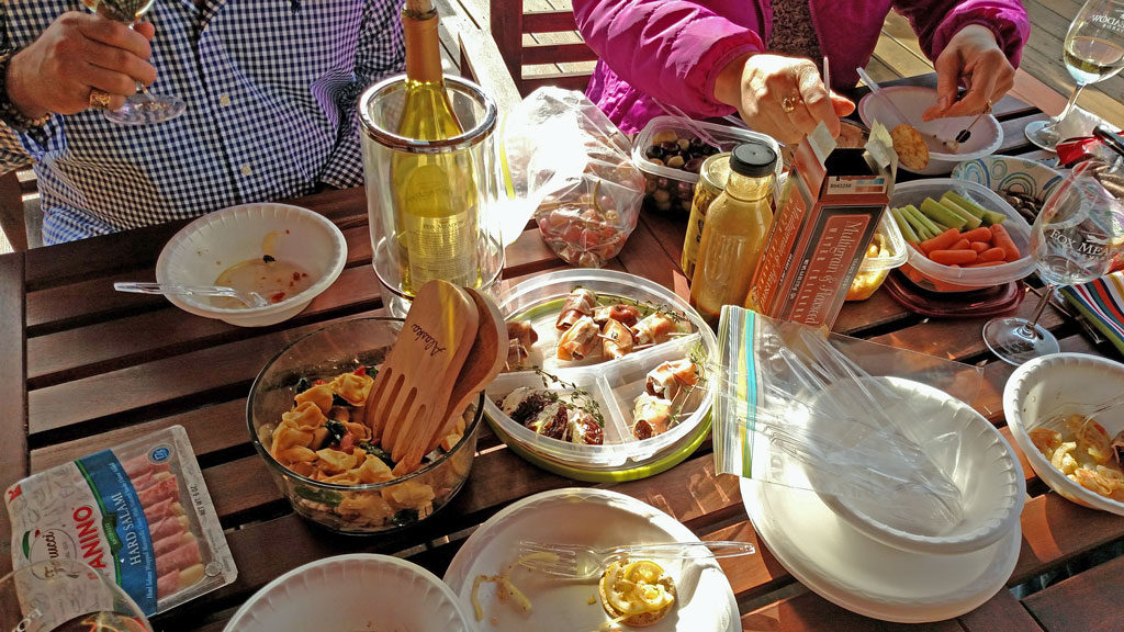 table filled with food