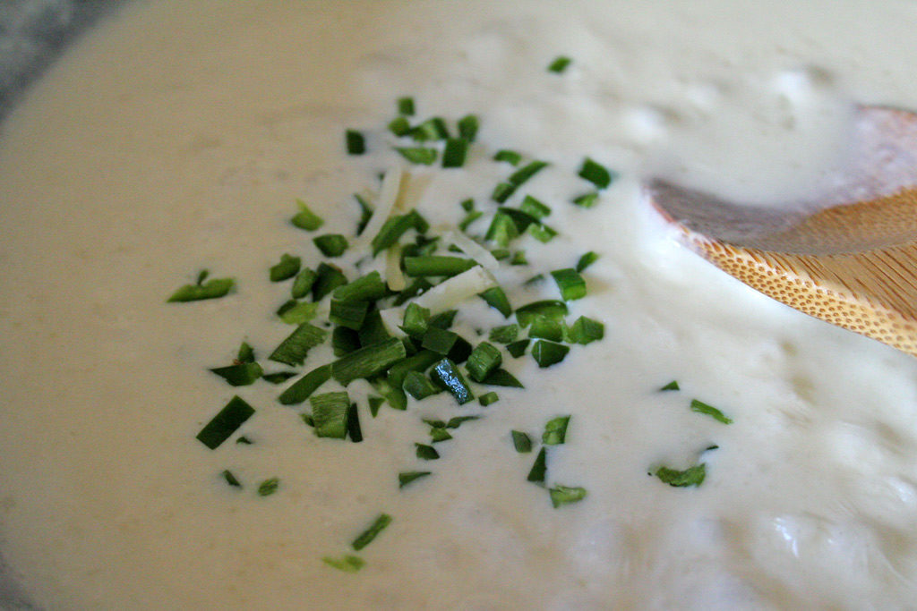 diced jalapeno in roux