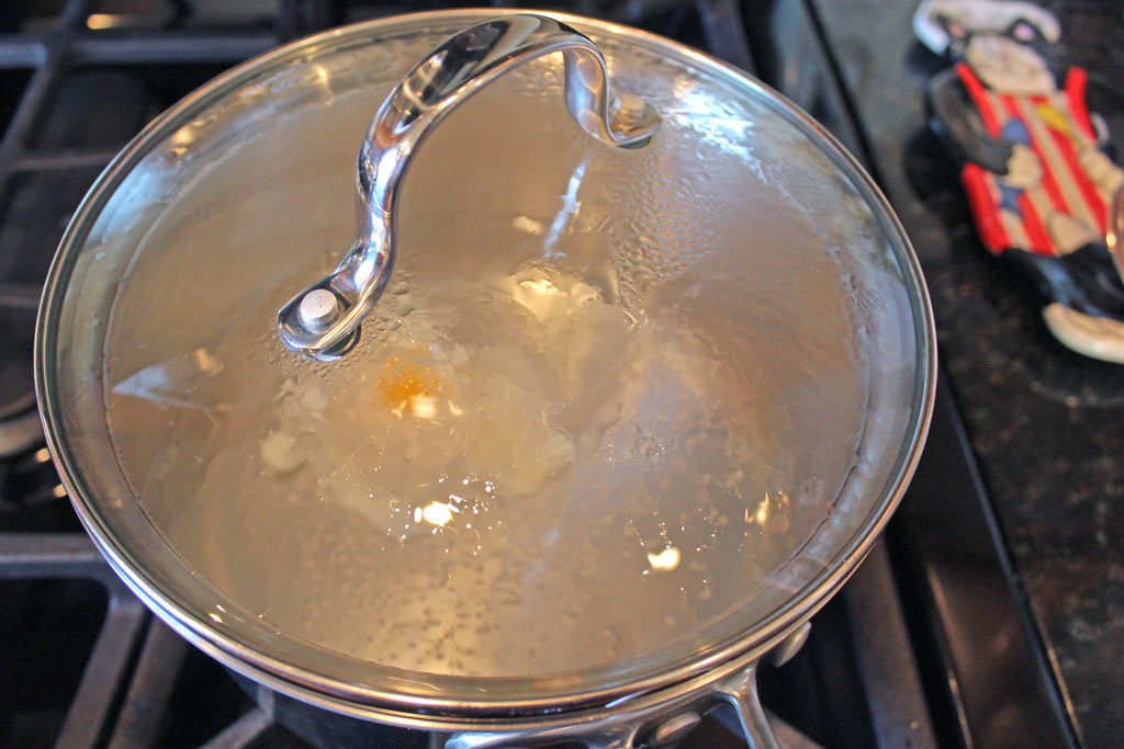 pot with lid poaching egg