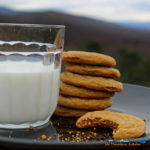 gingersnap cookies and a glass of milk