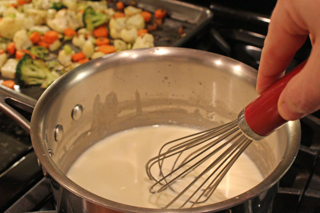 whisking sauce