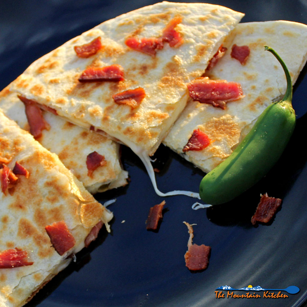 bacon-jalapeno quesadillas on plate
