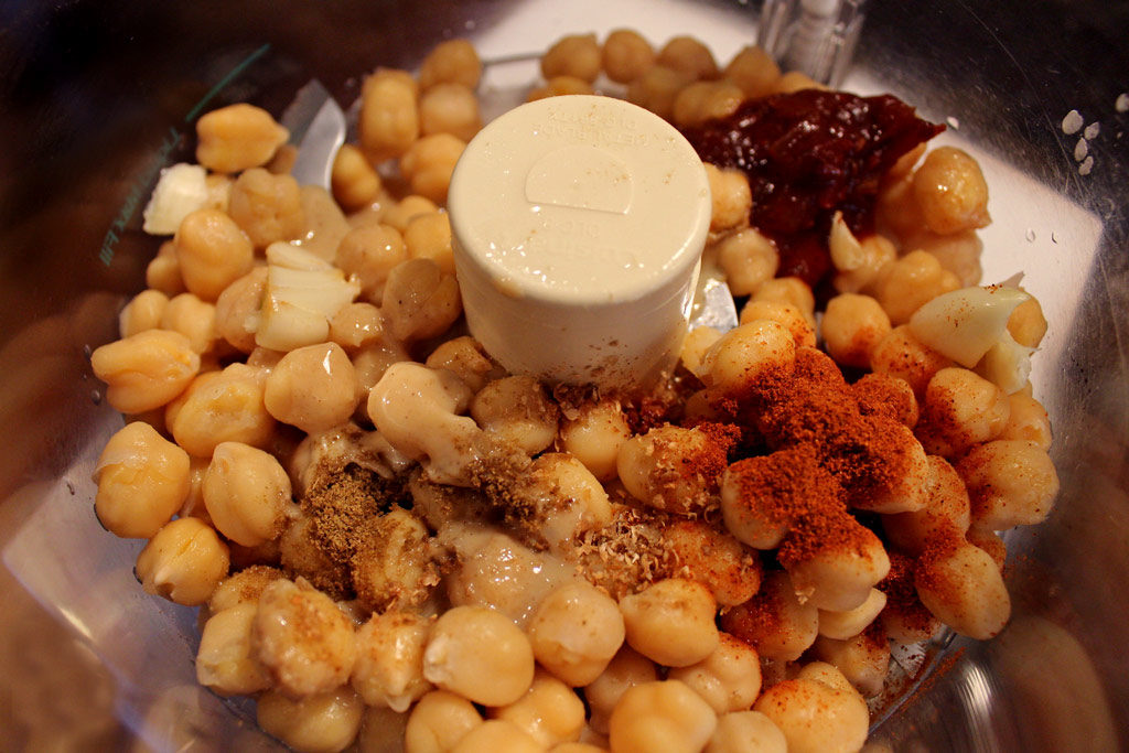ingredients inside food processor