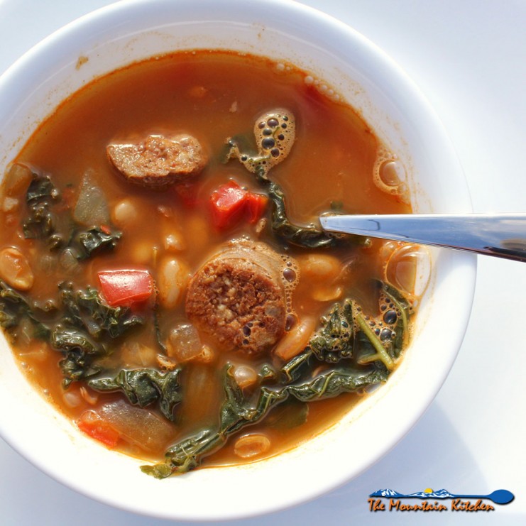 Spanish-Style White Bean Soup in bowl