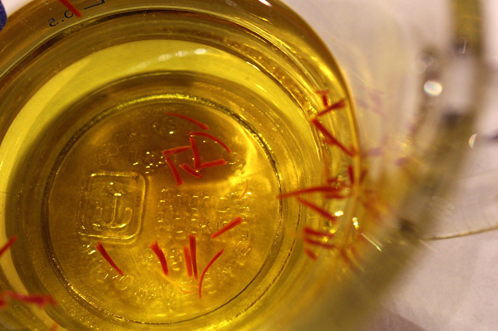saffron steeping for Spanish-Style White Bean Soup