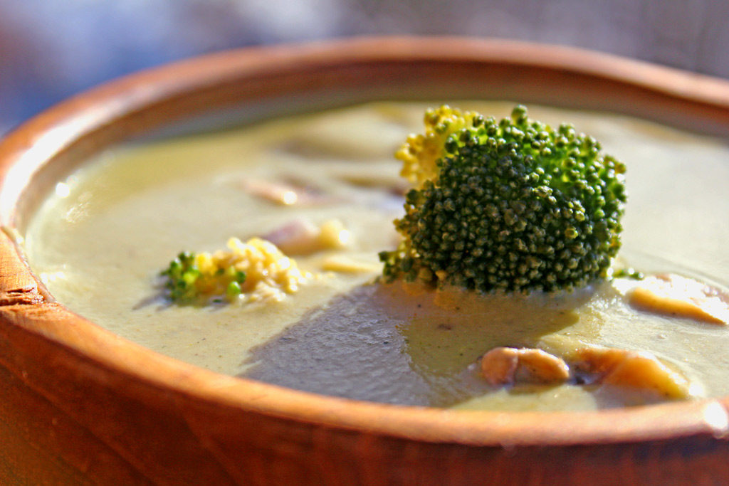 bowl of broccoli potato soup