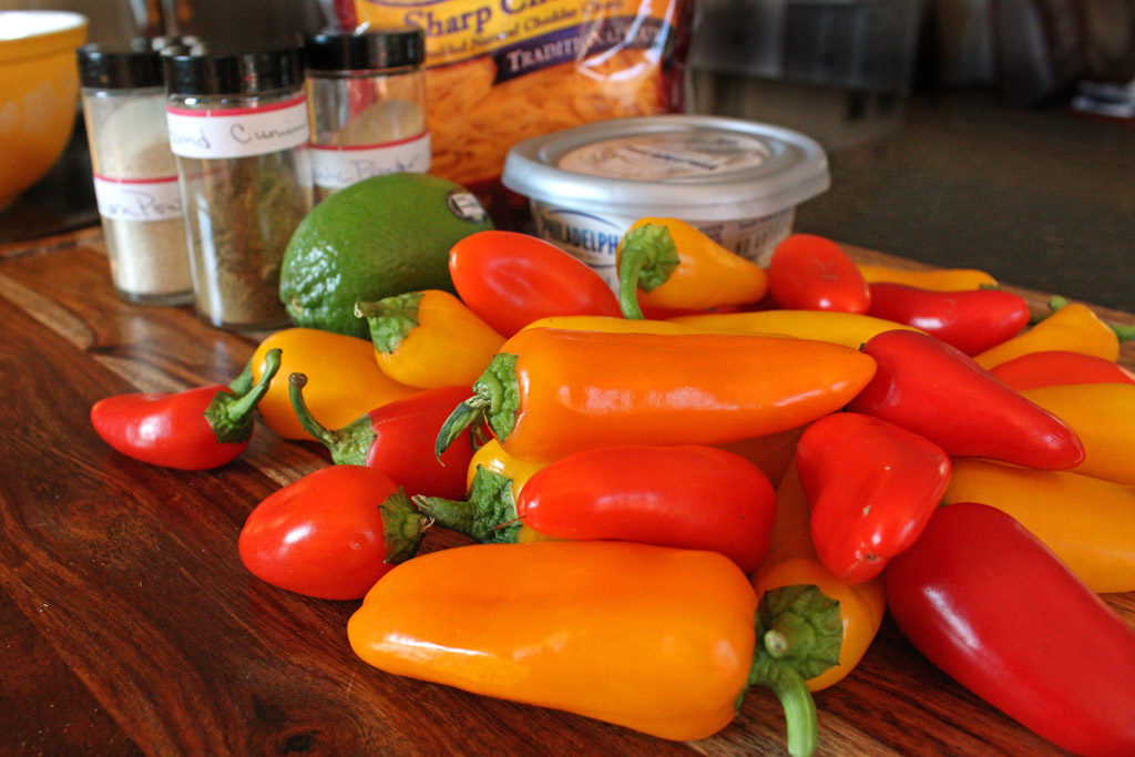 ingredients to make stuffed mini peppers