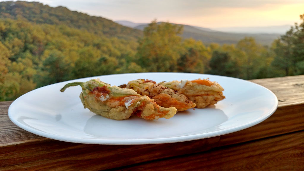 fried blossoms on a plate