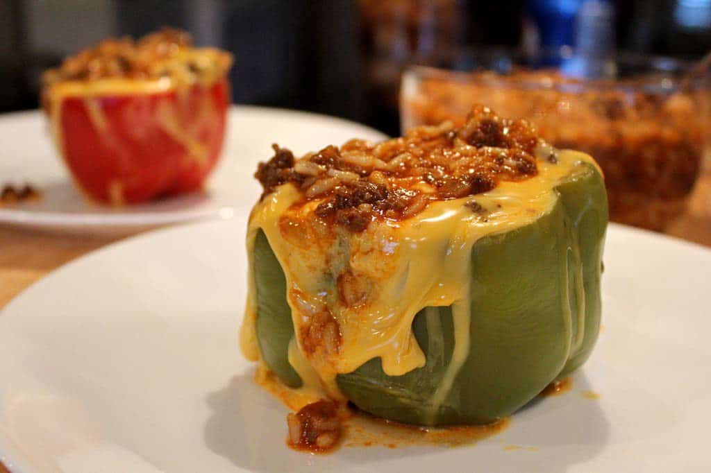 stuffed bell peppers on plate