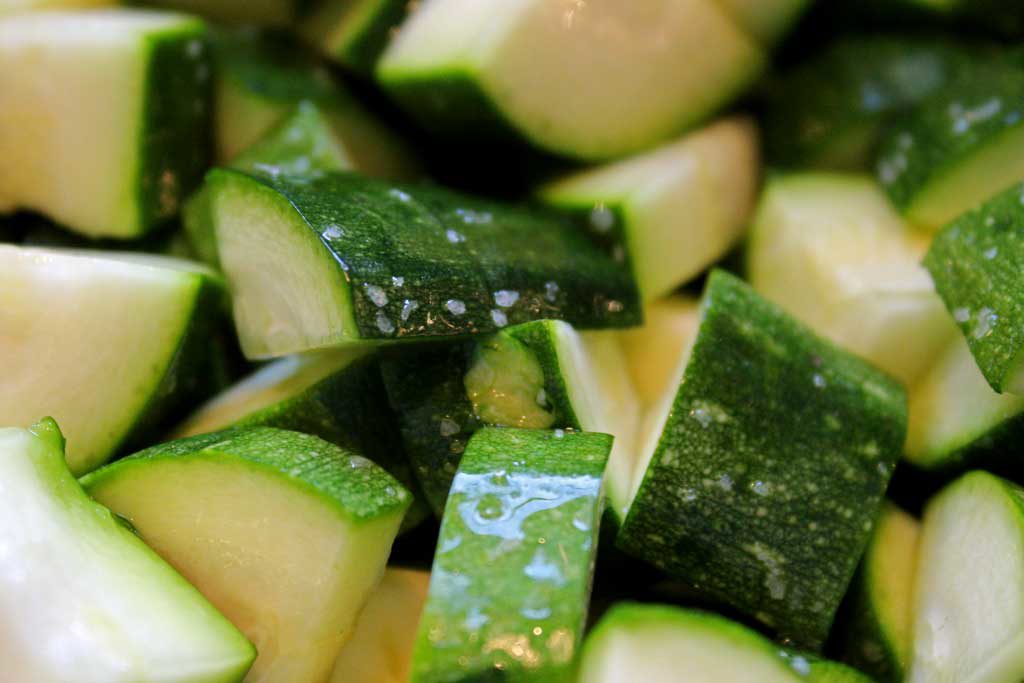 salted zucchini slices
