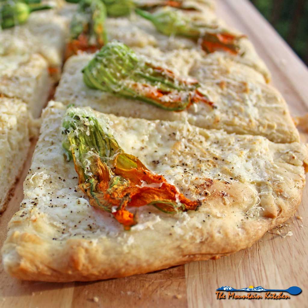 Squash blossom focaccia