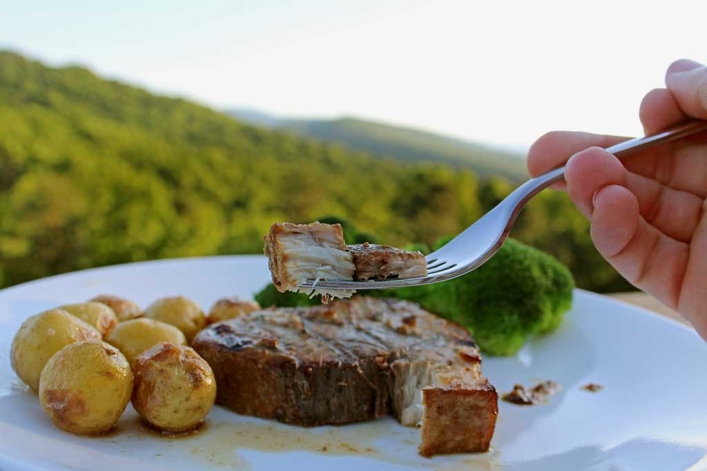 Swordfish is swimming steak! This simple yet elegant Asian-inspired grilled Indonesian swordfish has rich, bold flavor cooked right at home on your grill. | TheMountainKitchen.com