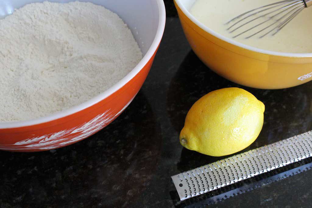 bowls with lemon and microplane