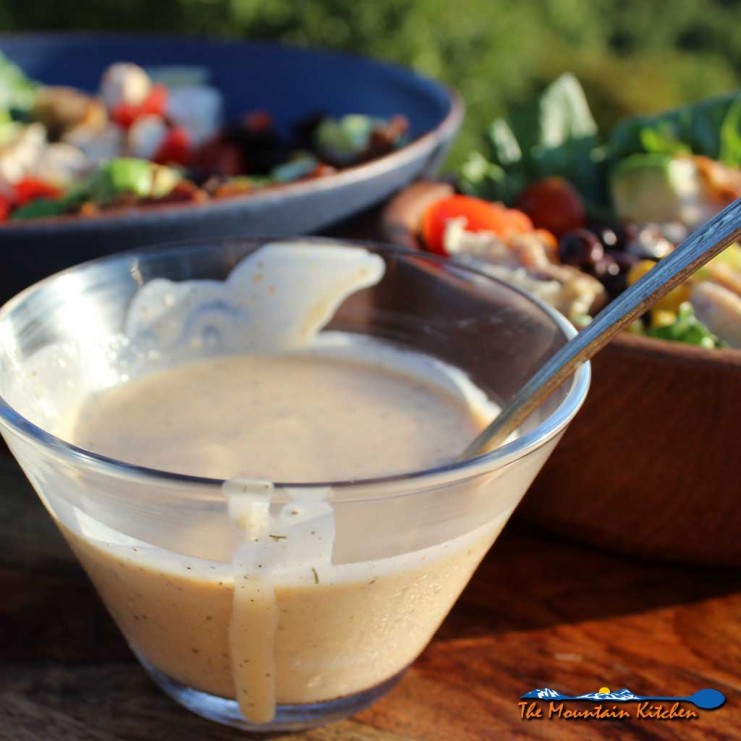 Incredibly good BBQ Ranch Dressing begins with creamy ranch dressing perfectly blended with tangy barbecue sauce, giving it a smoky, flavor-filled taste. | TheMountainKitchen.com