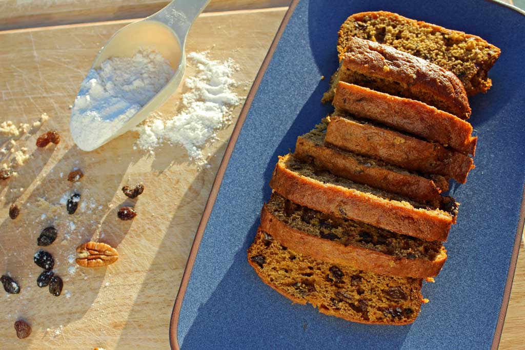 sliced pumpkin cinnamon bread