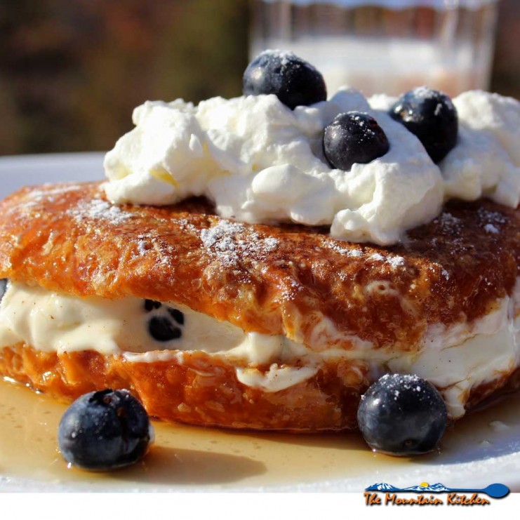 Blueberry Stuffed Croissant French Toast