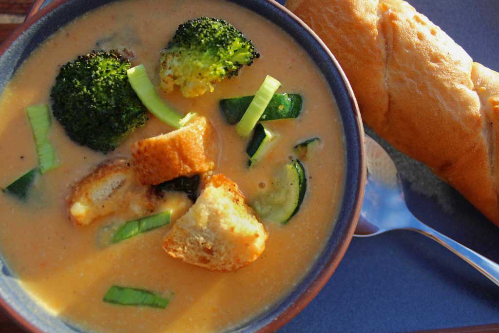 bowl full of carrot-ginger soup
