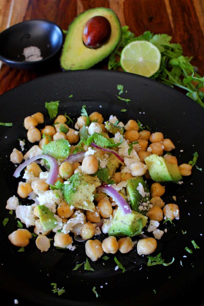 5-minute chickpea avocado salad
