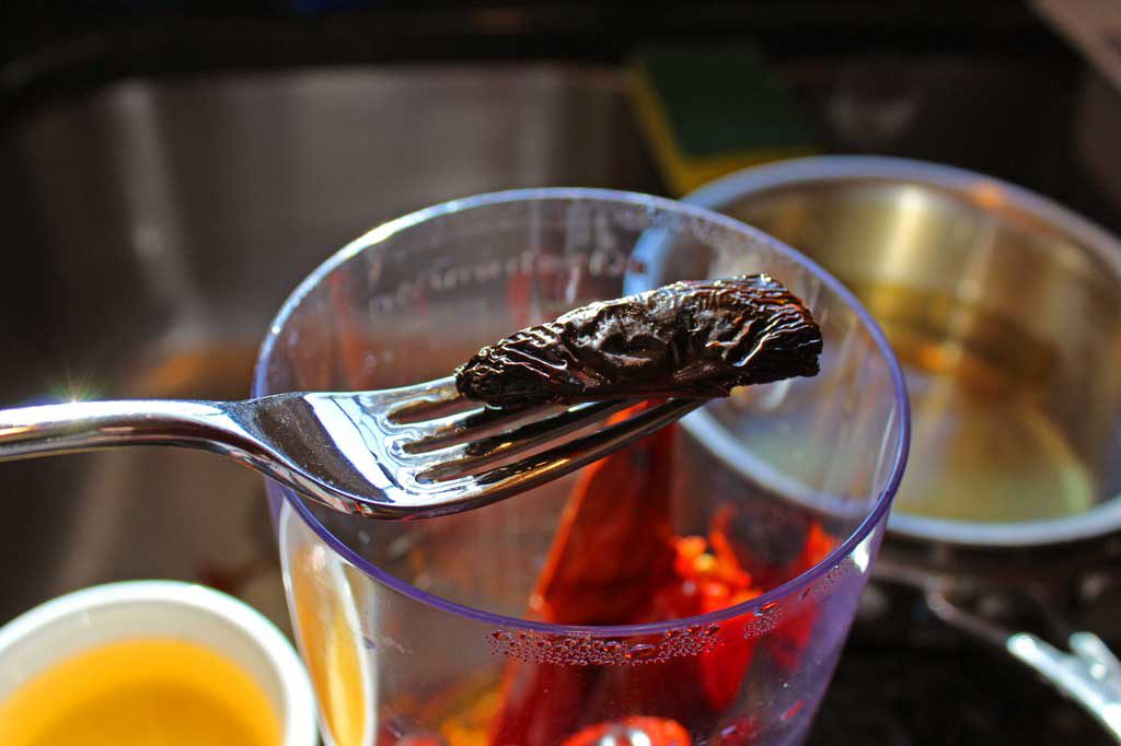re-hydrated chipotle pepper ready to use