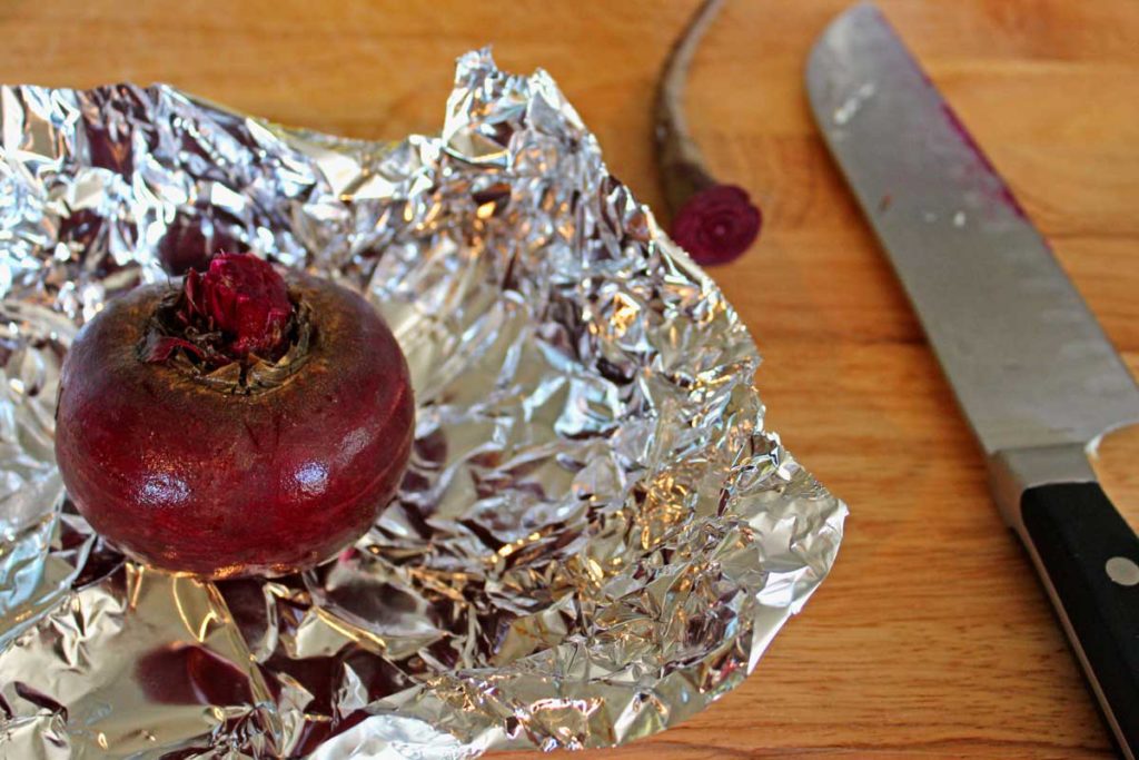 prepared beet in foil