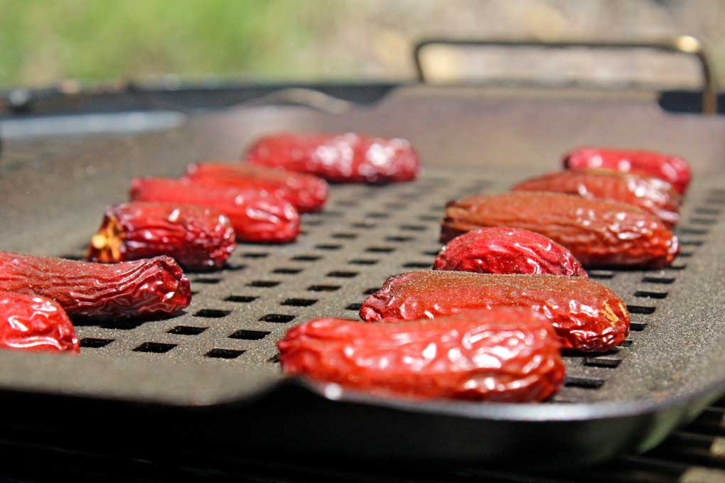 smoking chipotle peppers on smoker