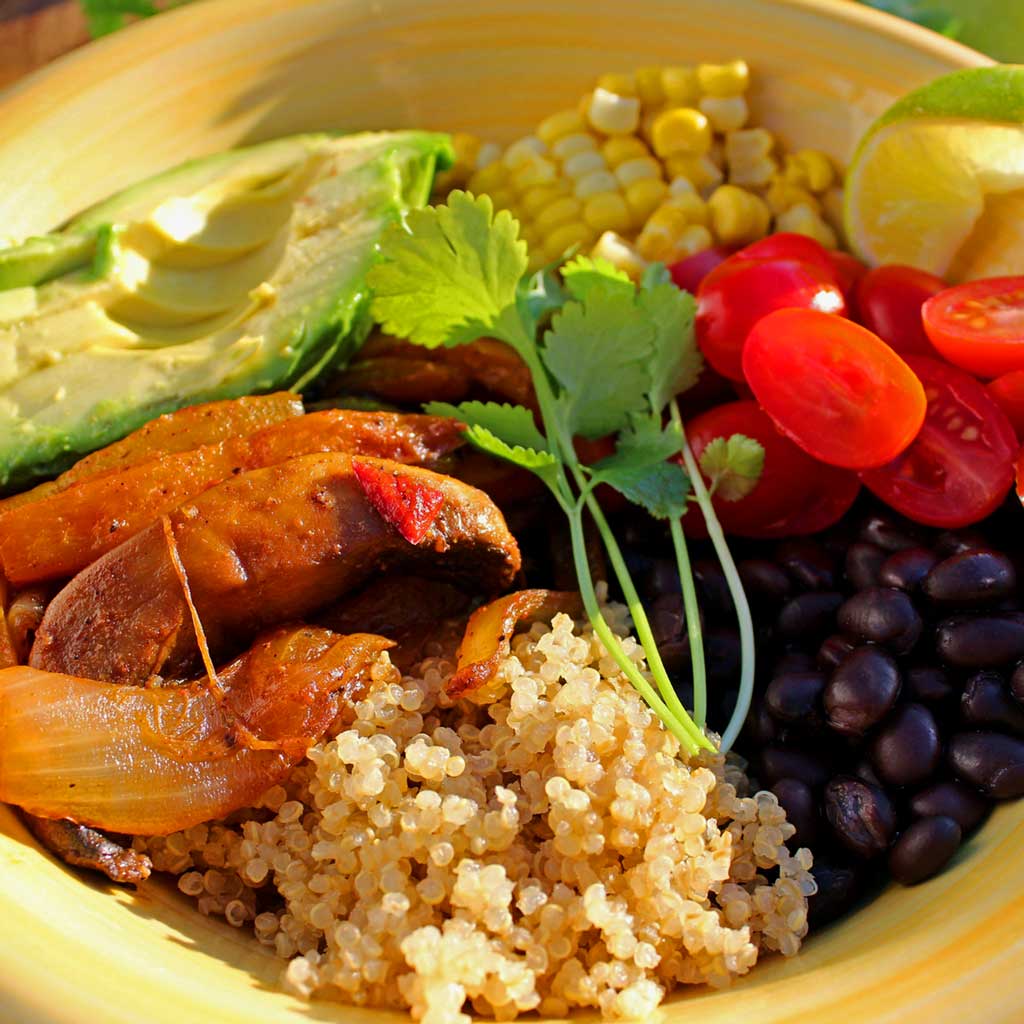 fajita bowl ready to eat