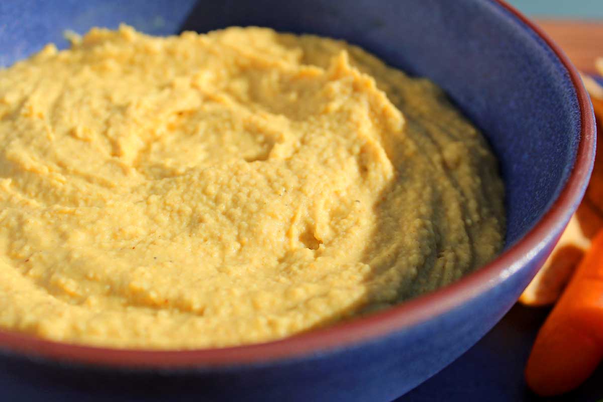 a bowl of hummus