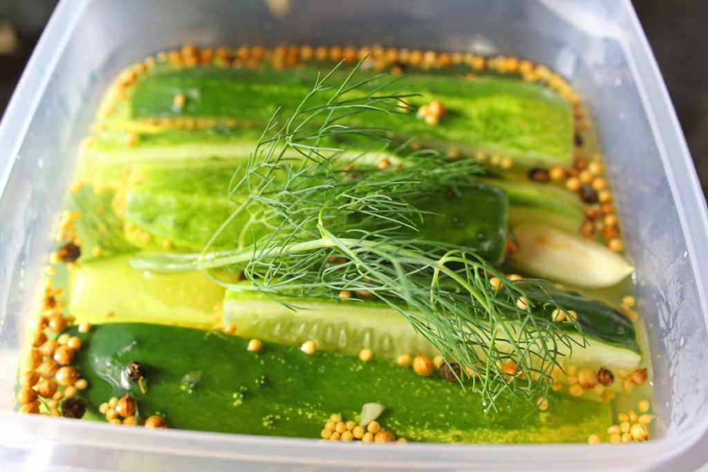 pickles slices with dill and spices