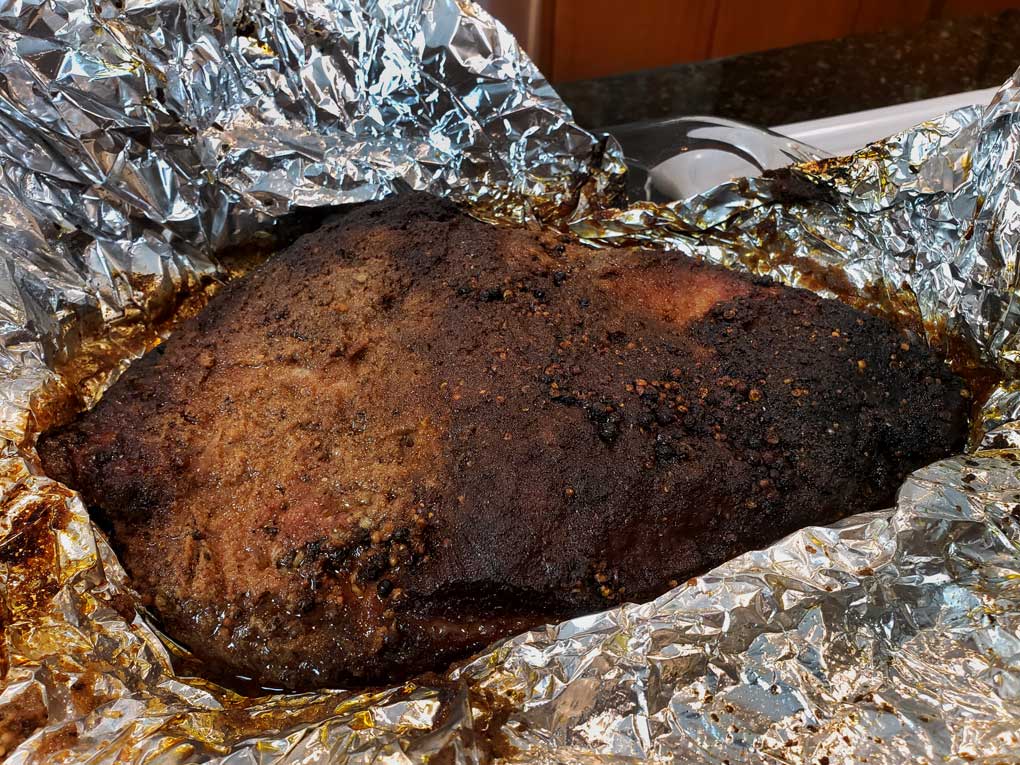 meat inside foil