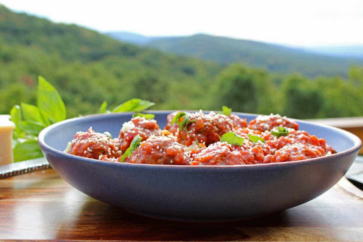 bowl of meatballs ready to eat