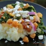 Kale Potato Mash is a new twist on classic mashed potatoes. Fluffy Dijon mashed potatoes with tender kale, red onion, chickpeas, and tangy feta cheese. Yum!