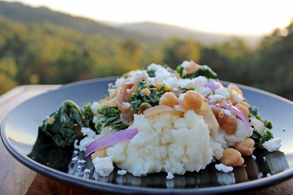 Kale Potato Mash is a new twist on classic mashed potatoes. Fluffy Dijon mashed potatoes with tender kale, red onion, chickpeas, and tangy feta cheese. Yum!