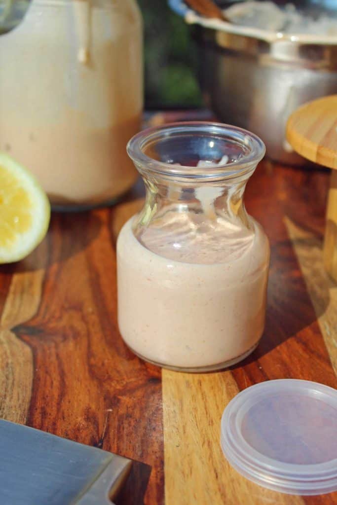 Thousand Island Dressing in serving jar