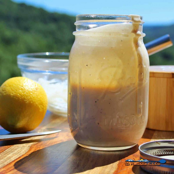 Horseradish white barbecue sauce in jar