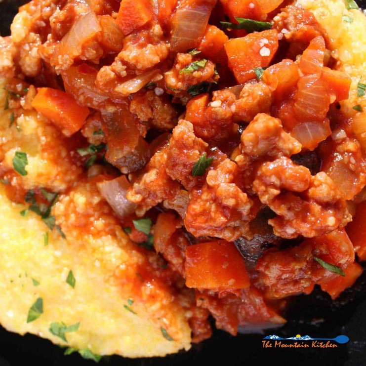 Hot Italian sausage is the star ingredient of this sausage ragu which lends rich layers of flavor simmered with mild tomatoes and seasoned vegetables.