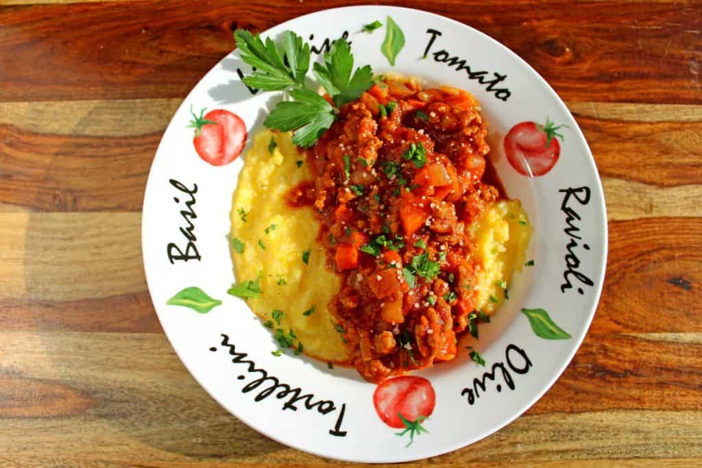 Hot Italian sausage is the star ingredient of this sausage ragu which lends rich layers of flavor simmered with mild tomatoes and seasoned vegetables.