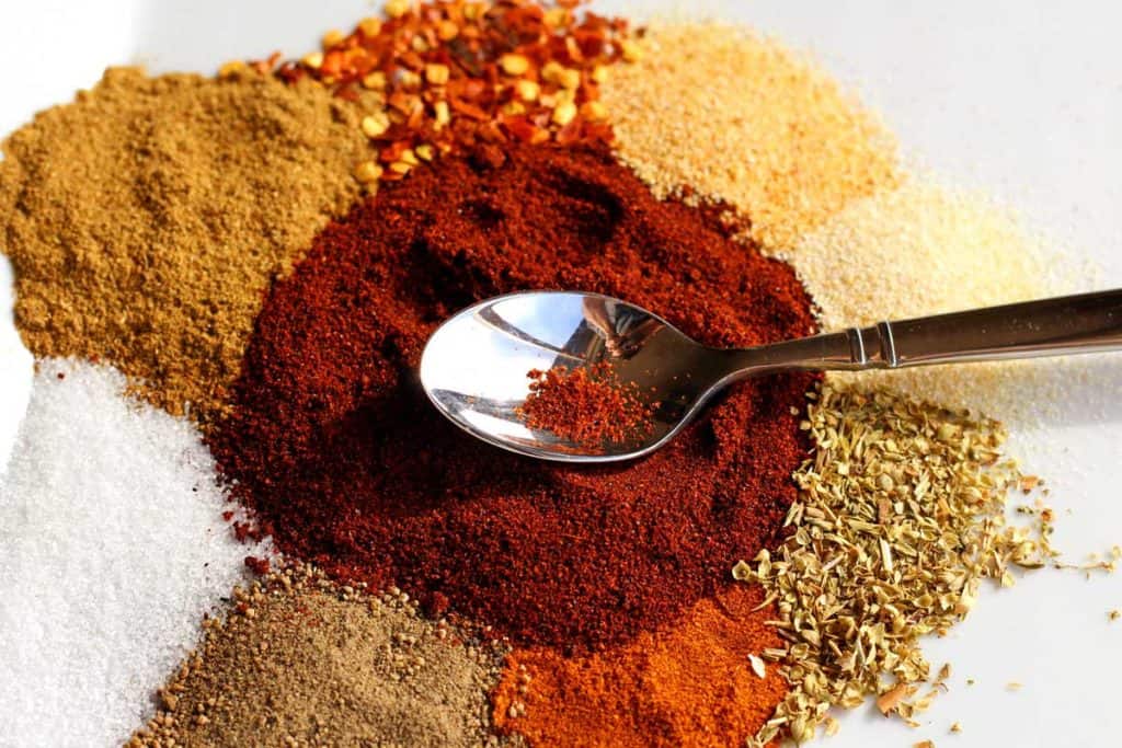 spices with spoon