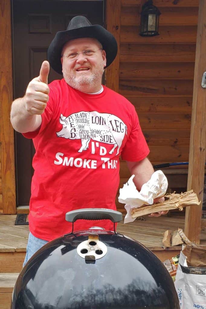 David with a big thumbs up