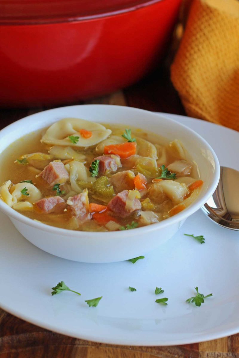 a bowl of tortellini in brodo